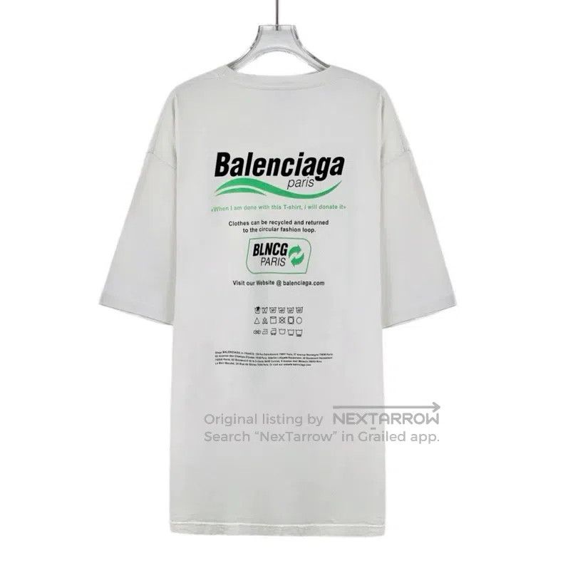Balenciaga Balenciaga White Logo Letter Printed Round Neck Short Slee Size US XS / EU 42 / 0 - 2 Thumbnail