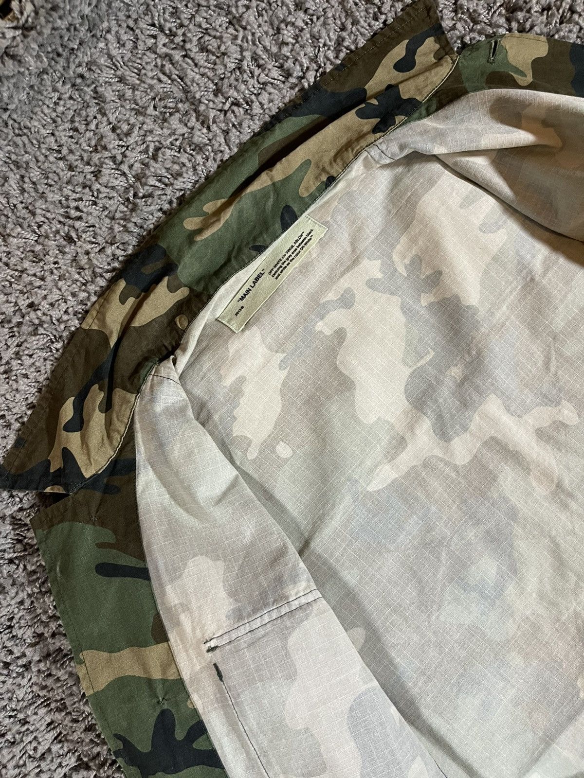 Off-White OFF-WHITE Virgil Abloh Army Archive Field Jacket Camouflage Size US XXS / EU 40 - 14 Thumbnail