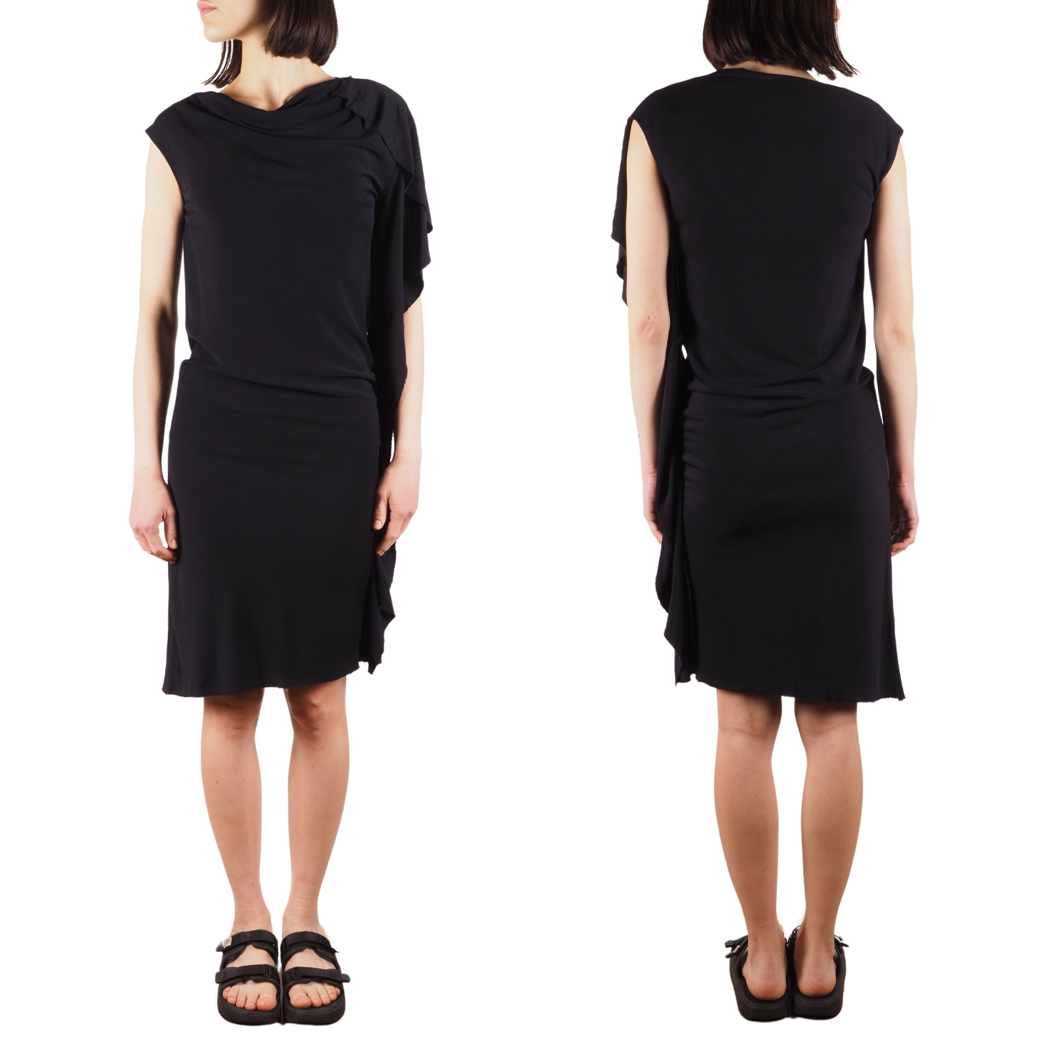 Salvatore Ferragamo Salvatore Ferragamo Black Viscose Knee Length Dress Size M / US 6-8 / IT 42-44 - 2 Thumbnail