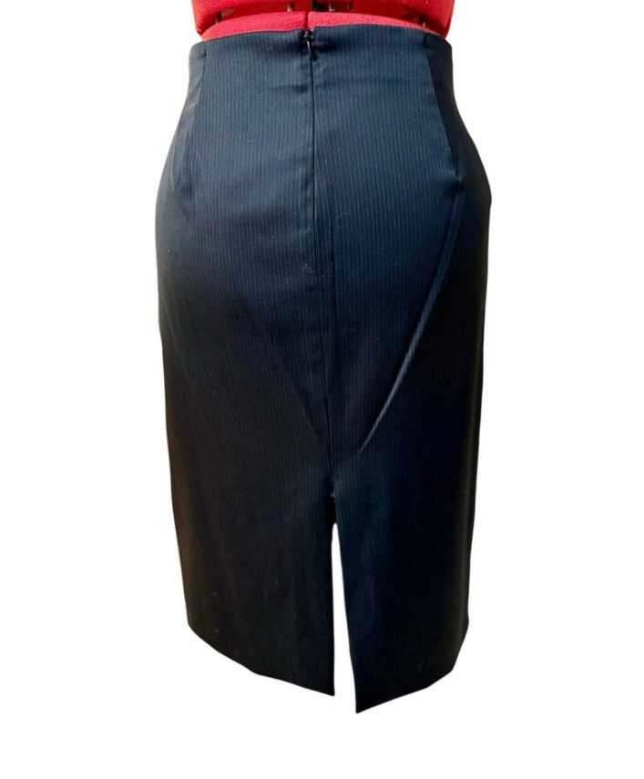 Emporio Armani Emporio Armani Black Wool Pencil Skirt - Size TG 42 (US 6-8) Size 28" / US 6 / IT 42 - 3 Thumbnail