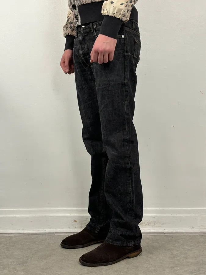 Dior 2000s Dior Navy Faded Straight Denim Jeans Size US 33 - 4 Thumbnail