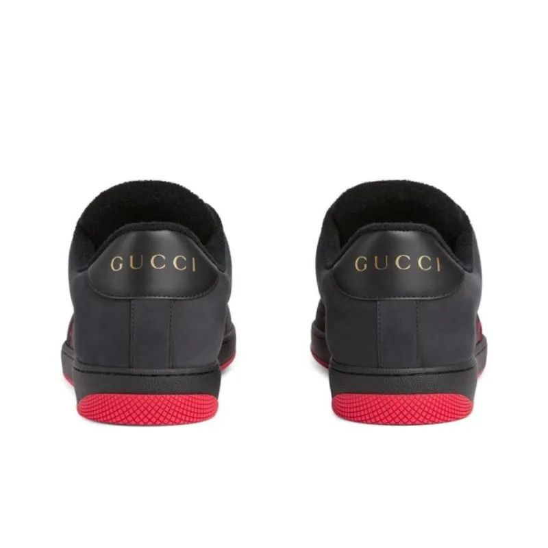 Gucci o1mt1gz0325 Screener Low-Top Sneakers in Black/Red Size US 5.5 / EU 38 - 4 Thumbnail