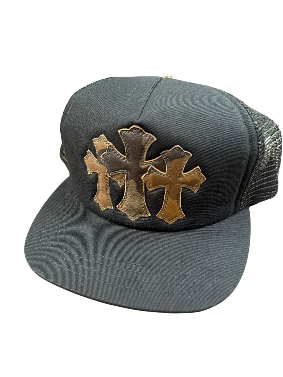 Chrome Hearts Camo Cemetery Cross Patch Trucker Hat Size ONE SIZE - 2 Thumbnail