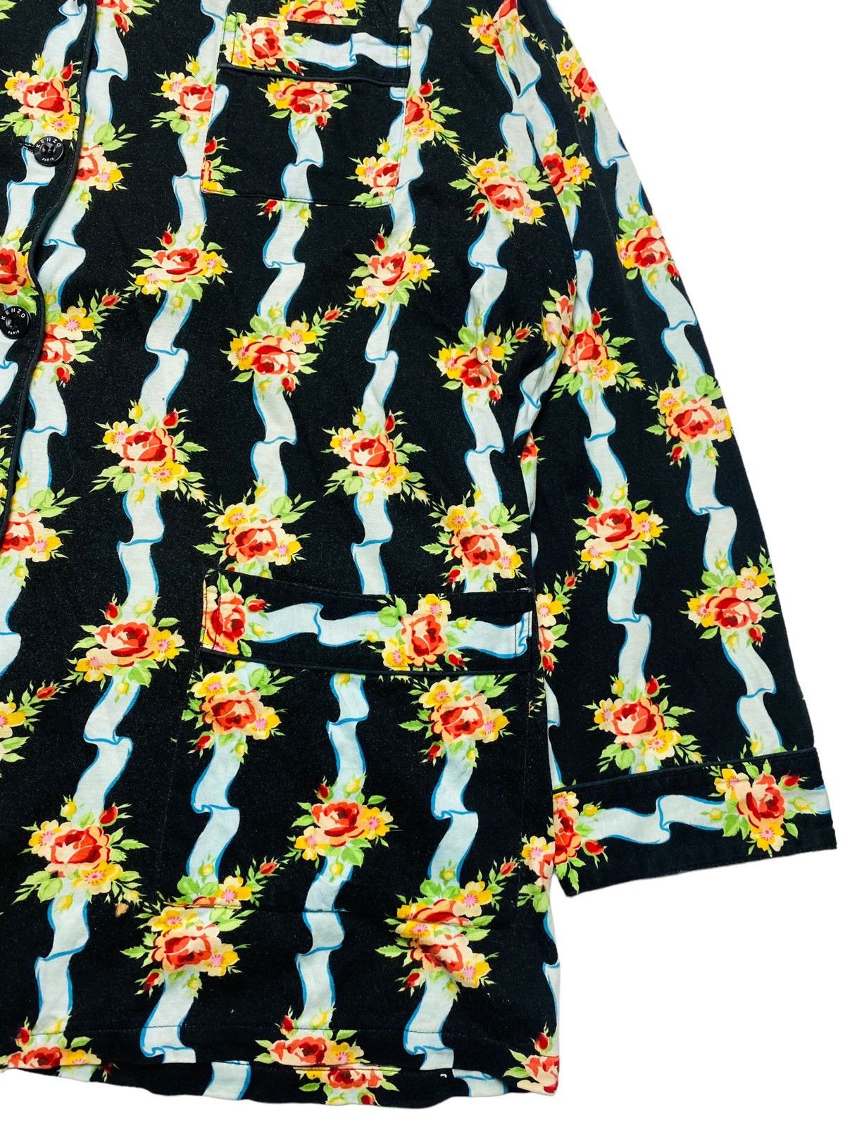 Japanese Brand × Kenzo 1980s Kenzo Homme - Iconic Floral Pajama Shirt Size US M / EU 48-50 / 2 - 7 Thumbnail