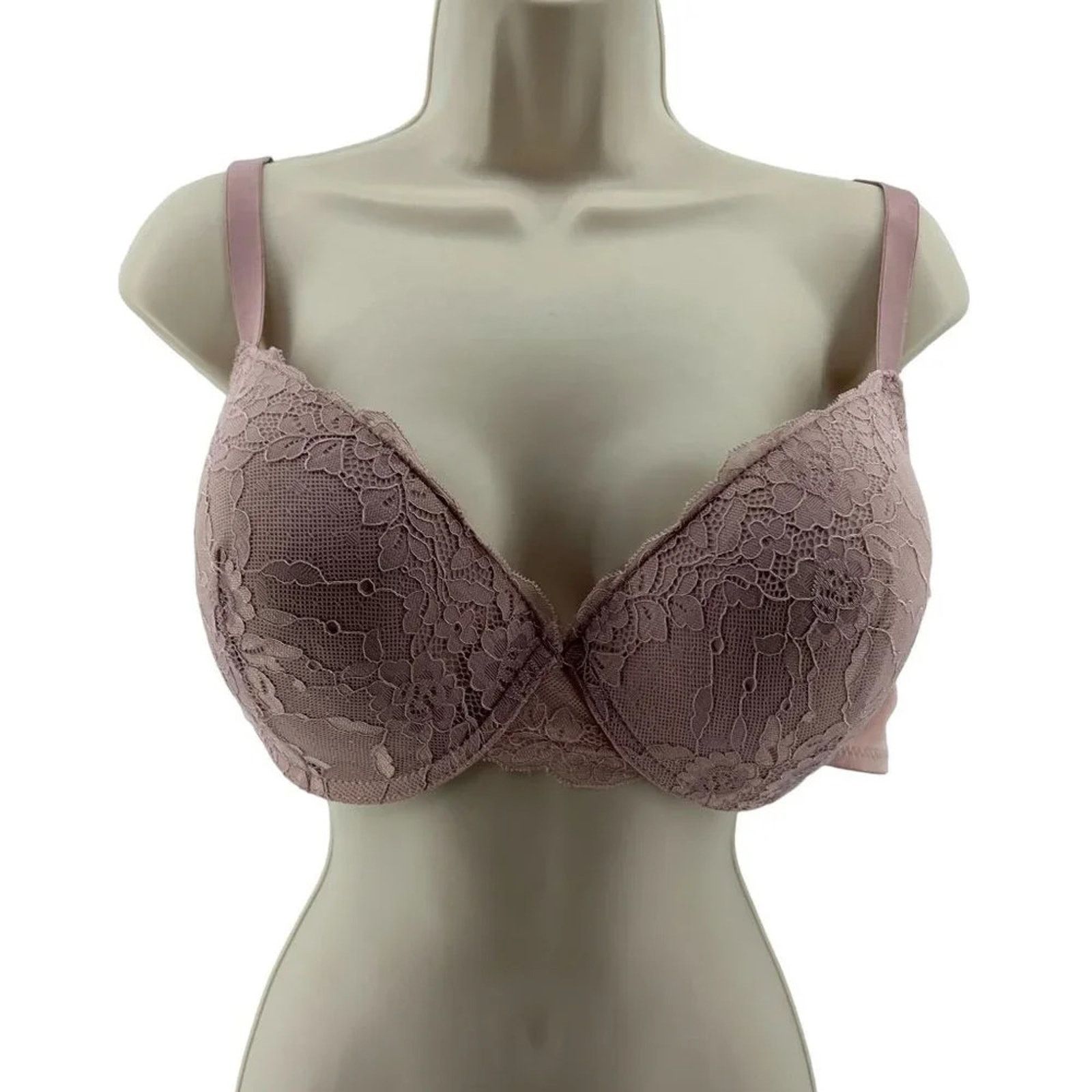 Laura Ashley Laura Ashley Pink Lace Nylon Blend Stretch Underwire Bra Size ONE SIZE - 1 Thumbnail