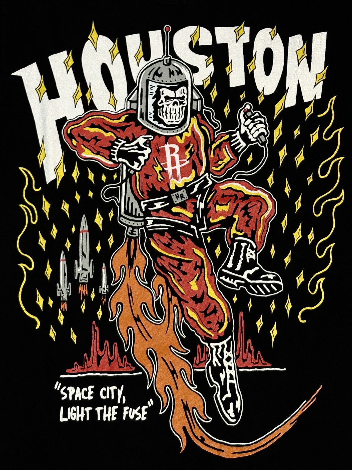 NBA × Warren Lotas Warren Lotas X NBA “Space City, Light The Fuse” T-Shirt Sz S Size US M / EU 48-50 / 2 - 4 Thumbnail