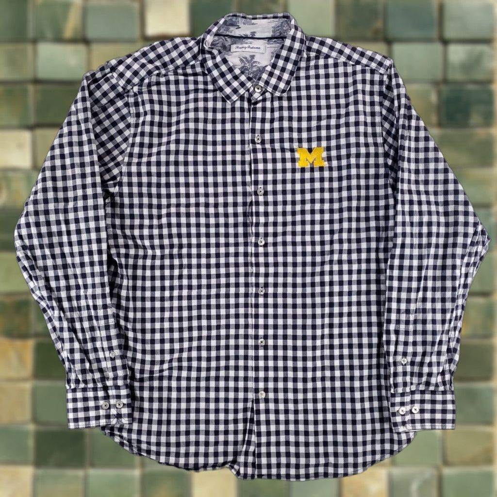 Tommy Bahama Tommy Bahama Button Down Shirt University Michigan Check Plaid Mens XL Multicolor Long Sleeve SHIRT Mens XL Size US XL / EU 56 / 4 - 1 Thumbnail