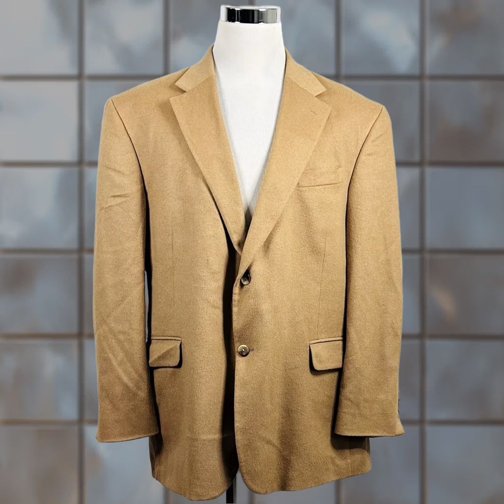 Camel RBM 48R Sport Coat Wool Camel Blend Beige Two Button Lined Vented Mens Jacket Coat Short/Regular Size US XS / EU 42 / 0 - 1 Thumbnail