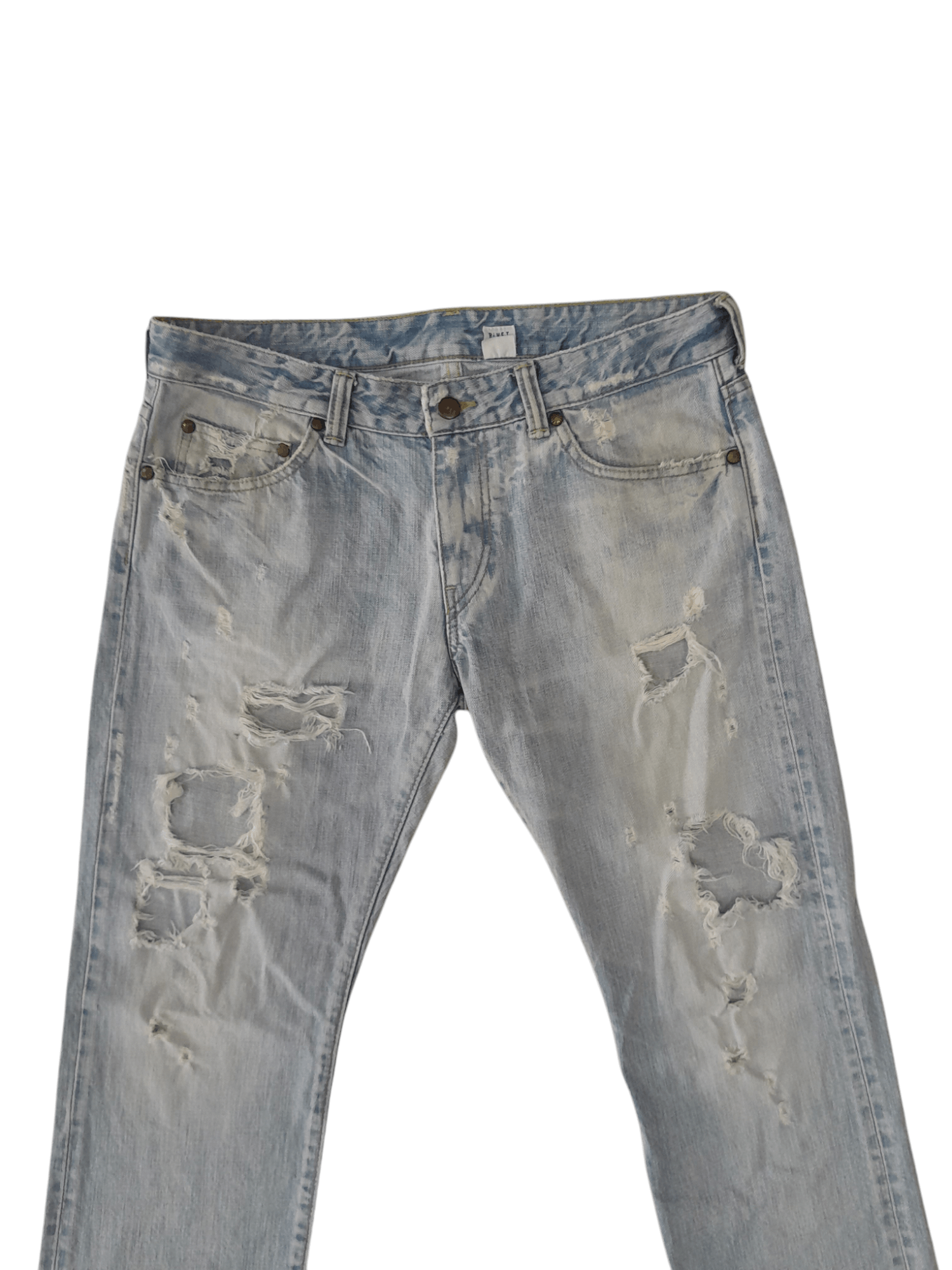 Designer × Japanese Brand Rivet & Blue Japan Denim Distressed (F406) Waist 33 Size US 33 - 2 Thumbnail