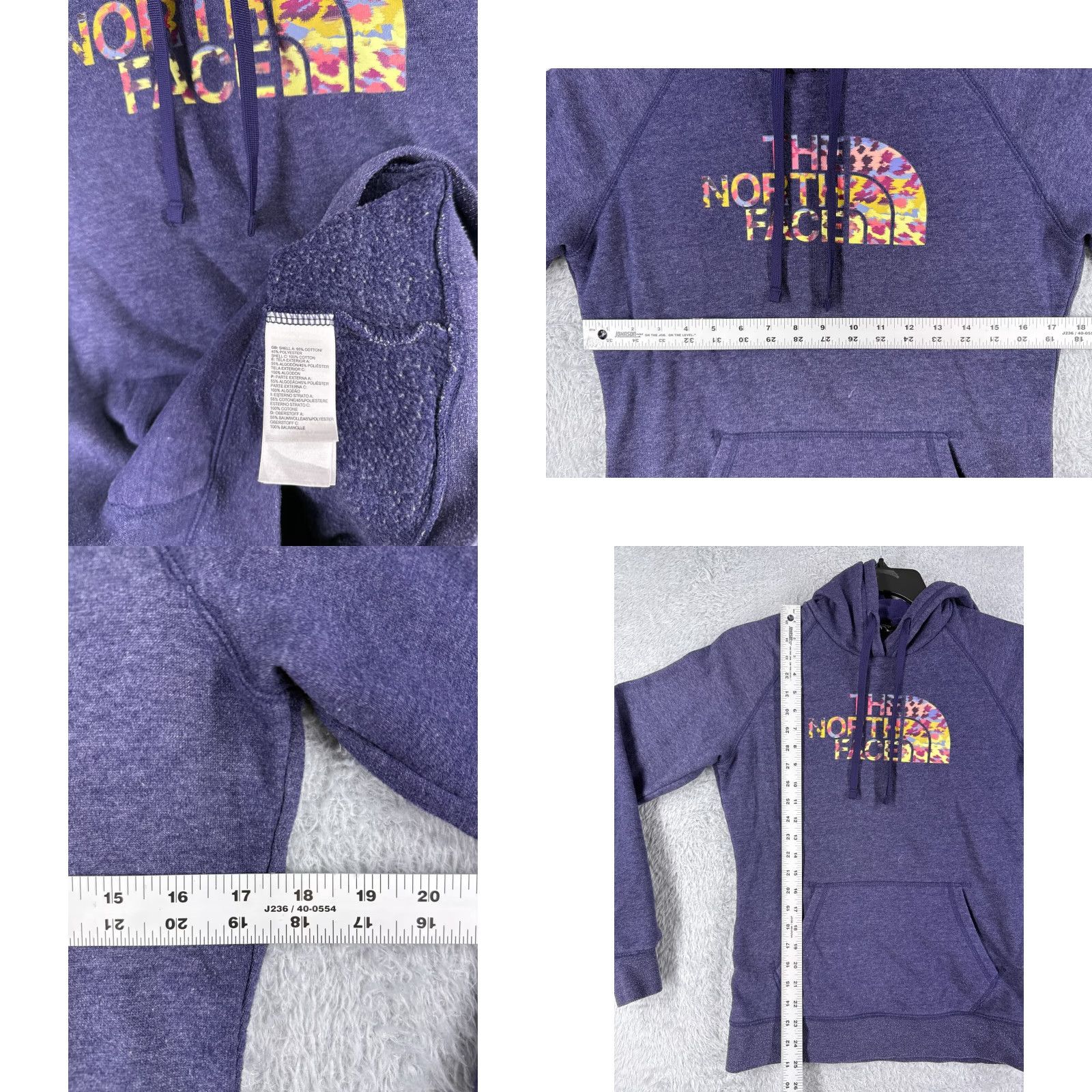 The North Face VINTAGE The North Face Hoodie Sweater Womens Medium Pullover Jersey Cotton Blend Purple Activewear Long Sleeve Casual Women Size M / US 6-8 / IT 42-44 - 8 Thumbnail