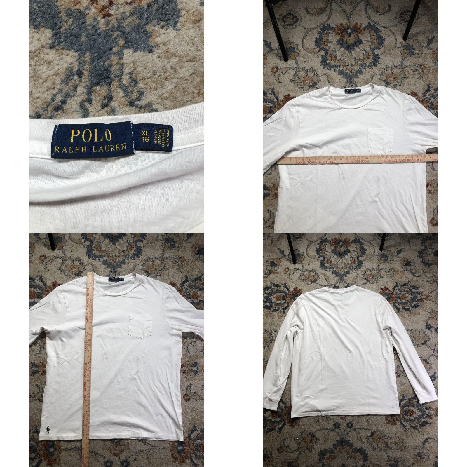 Polo Ralph Lauren Polo Ralph Lauren Shirt Mens XL White Long Sleeve Pocket Tee Pony Logo Crewneck Size US XL / EU 56 / 4 - 8 Thumbnail