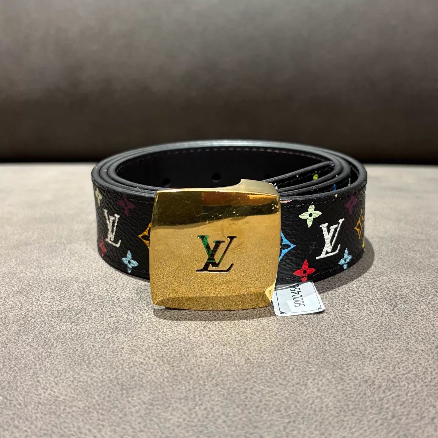 Louis Vuitton LV Black Tri-Color Monogram Allover Smooth Buckle Belt Size ONE SIZE - 1 Thumbnail