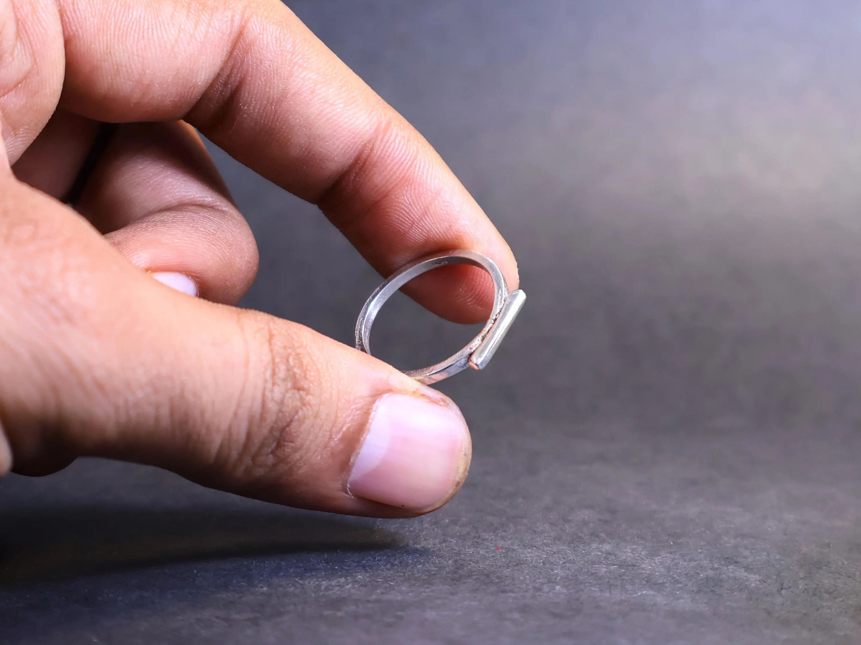 Handmade Bar Ring, 925 Silver Ring, Silver Bar Ring, Handmade Ring, Size ONE SIZE - 7 Thumbnail