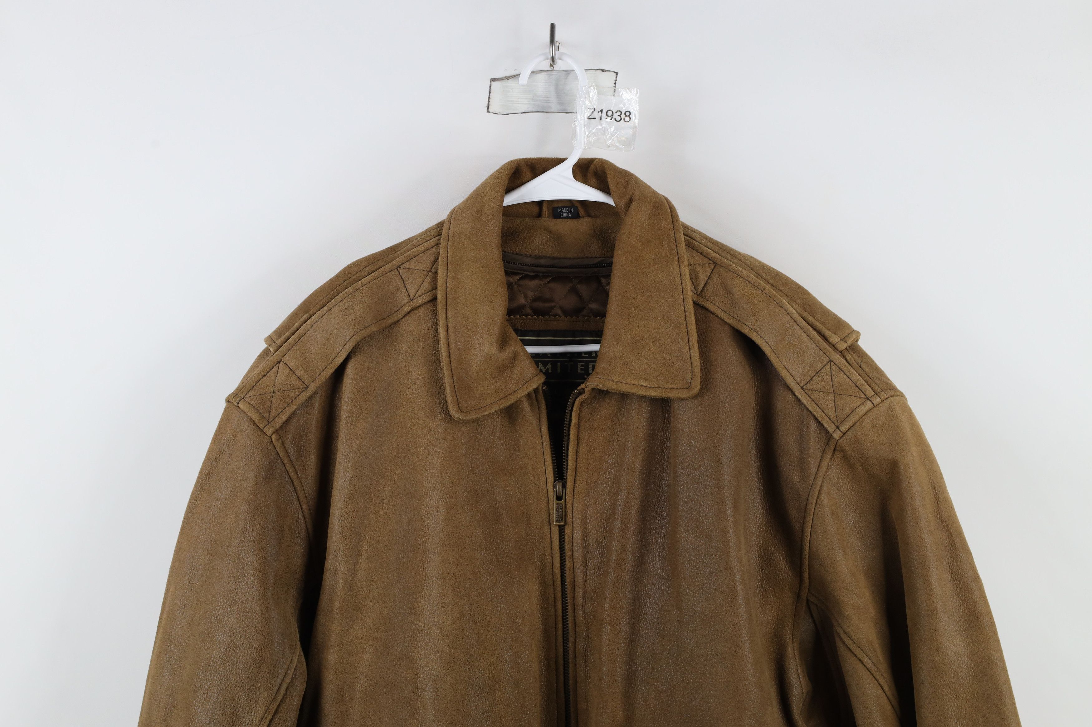 Vintage Vintage 90s Streetwear Heavy Suede Leather Bomber Jacket Size US L / EU 52-54 / 3 - 2 Thumbnail