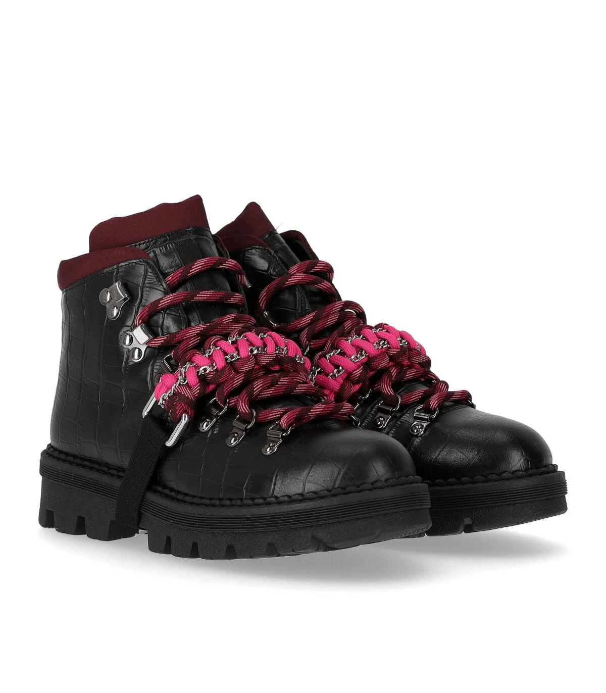 Pinko PINKO Zenzero Black Fuchsia Combat Boot Women New Size 38/8 Size US 8 / IT 38 - 1 Thumbnail