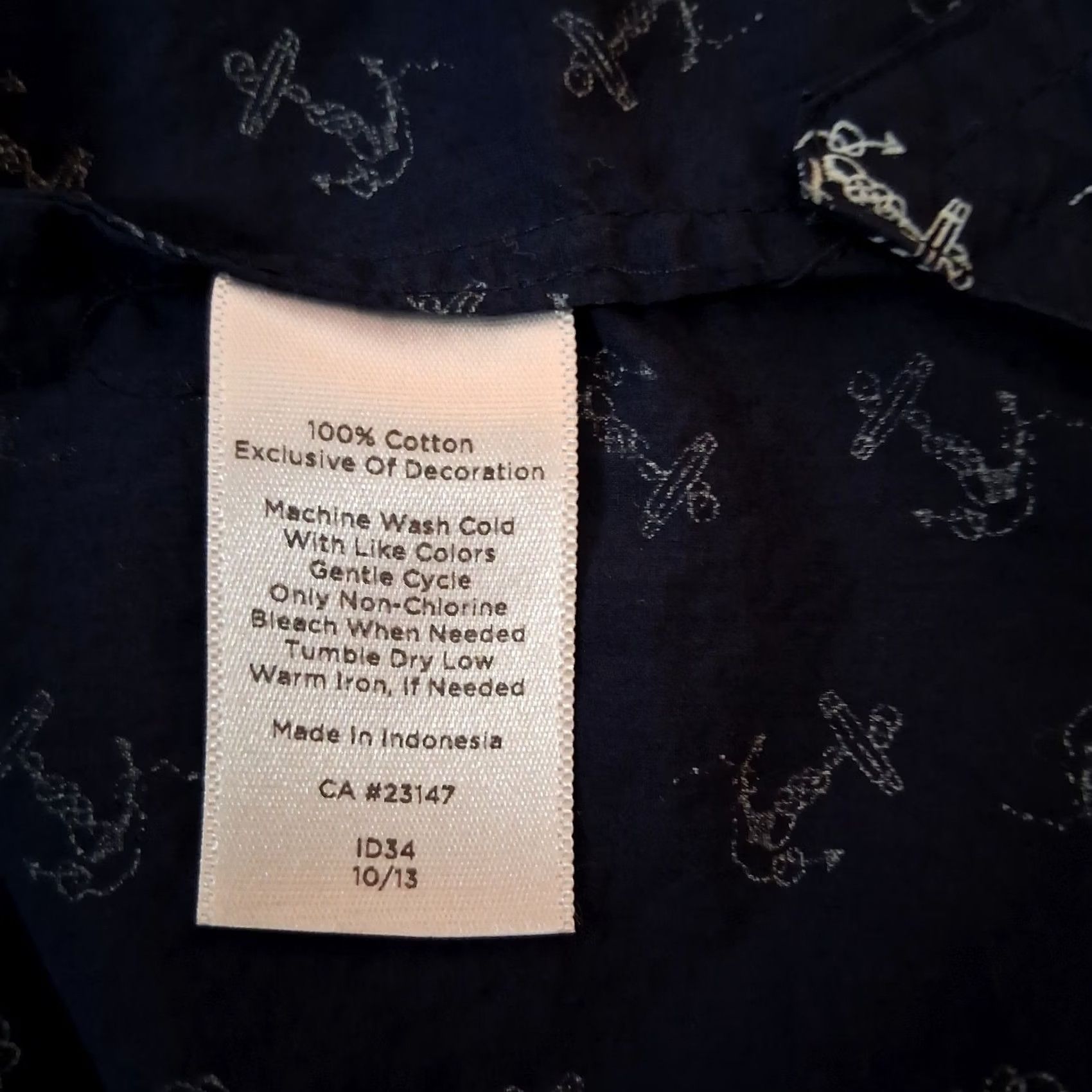 Talbots Talbots Blouse Women 14 Blue Nautical Anchor Sail Boat Long Sleeve Shirt Casual Office Wear 14 Blue Size XL / US 12-14 / IT 48-50 - 4 Thumbnail
