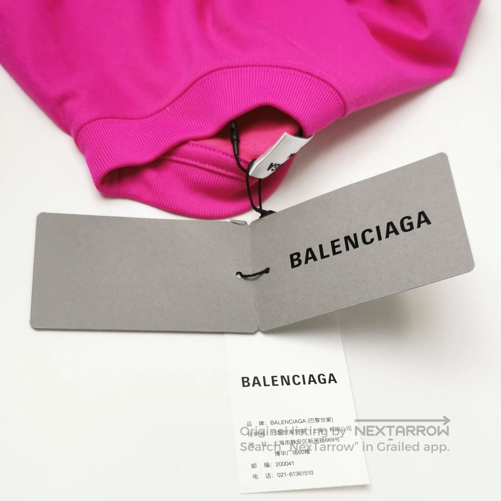 Balenciaga XS Cotton Logo Embroidered Crew Neck Tee.
