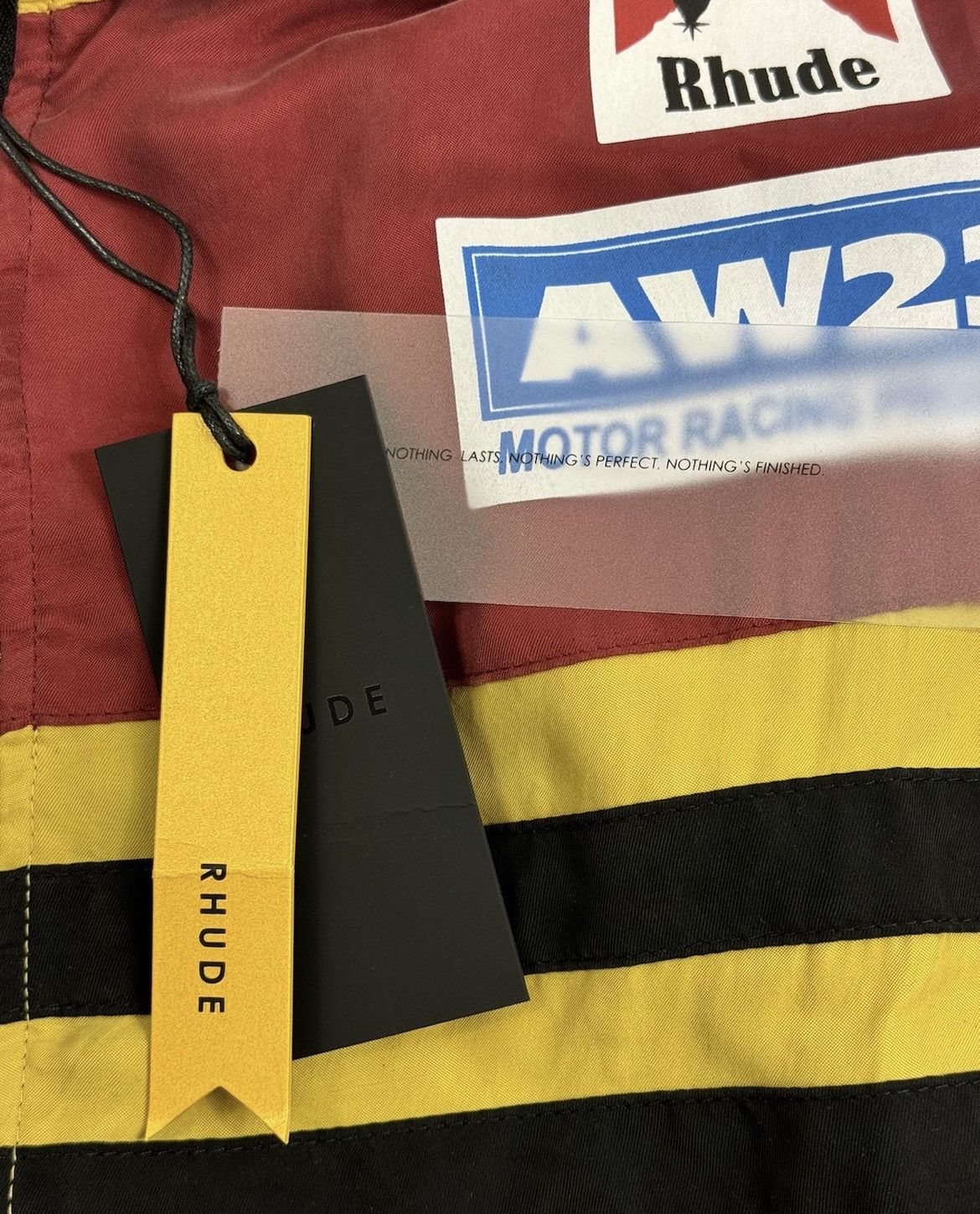 RALLY COLOURED BLOCK LOGO PRINTED OVERSIZED BOMBER JACKET