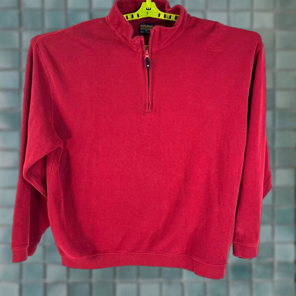 Vintage Woolrich 1/4 Zip Double Weave Sweatshirt Womens Size XL Red Vintage Size XL / US 12-14 / IT 48-50 - 1 Thumbnail