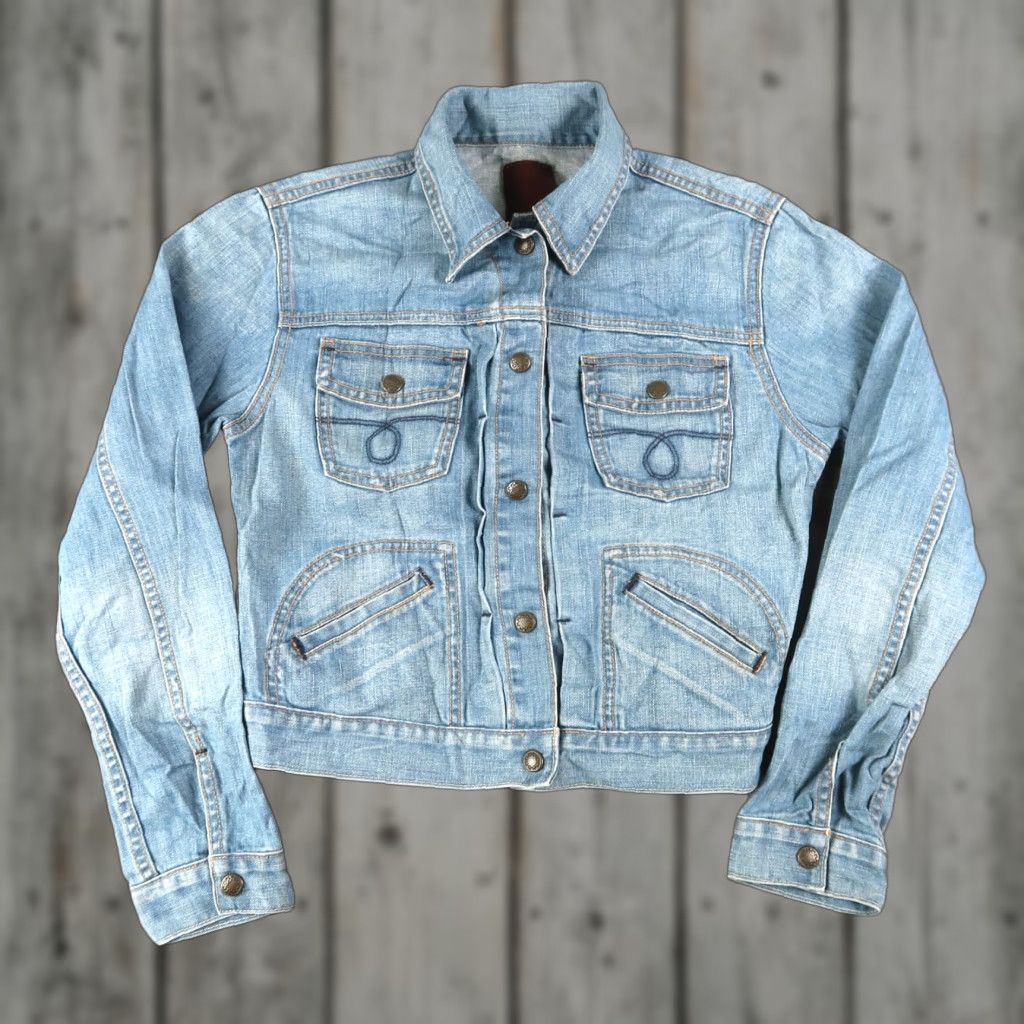 Lucky Brand VINTAGE Lucky Brand Denim Jacket Trucker Pleated Button - Womens - Size M - Blue - Regular Fit Size M / US 6-8 / IT 42-44 - 1 Thumbnail