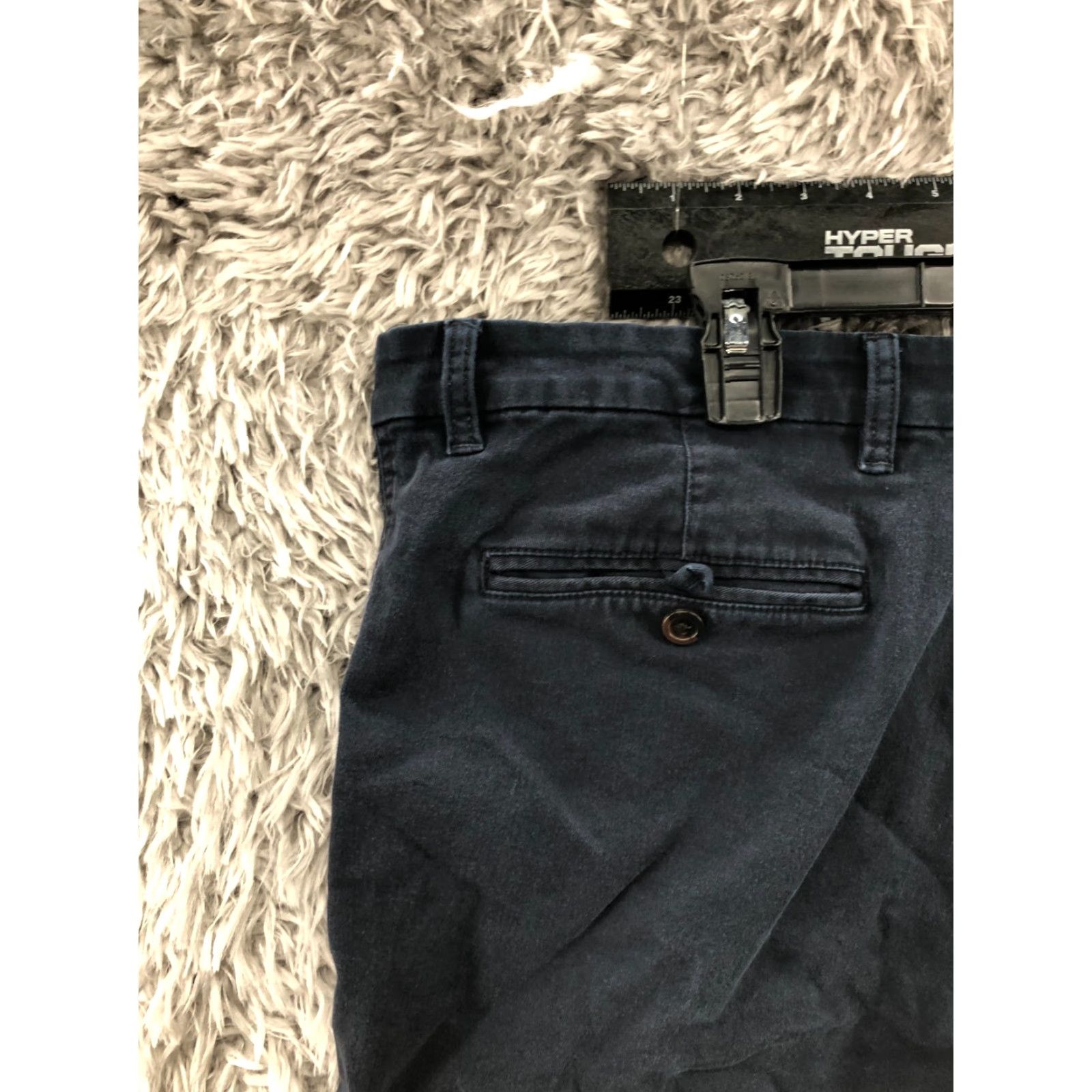 Chaps Chaps Chino Shorts Mens 38 Mid Rise Dark Blue Wash Knit Cotton Blend Belt Loops 5-Pocket Regular Inseam 9 in Flat Front Size US 38 / EU 54 - 6 Thumbnail