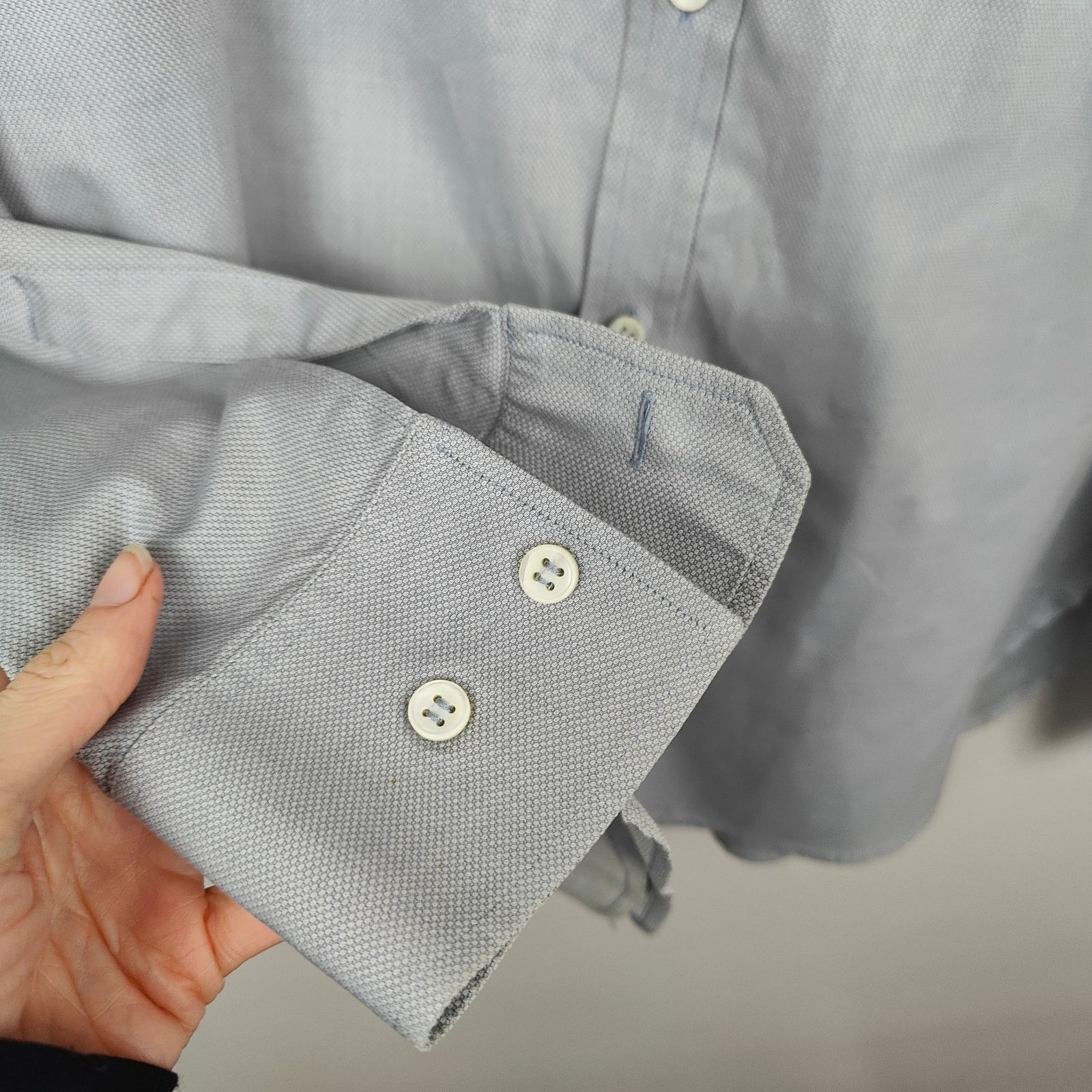Yves Saint Laurent Yves Saint Laurent Dress Shirt Mens 40 15 3/4 Gray Brushed Size US M / EU 48-50 / 2 - 3 Thumbnail