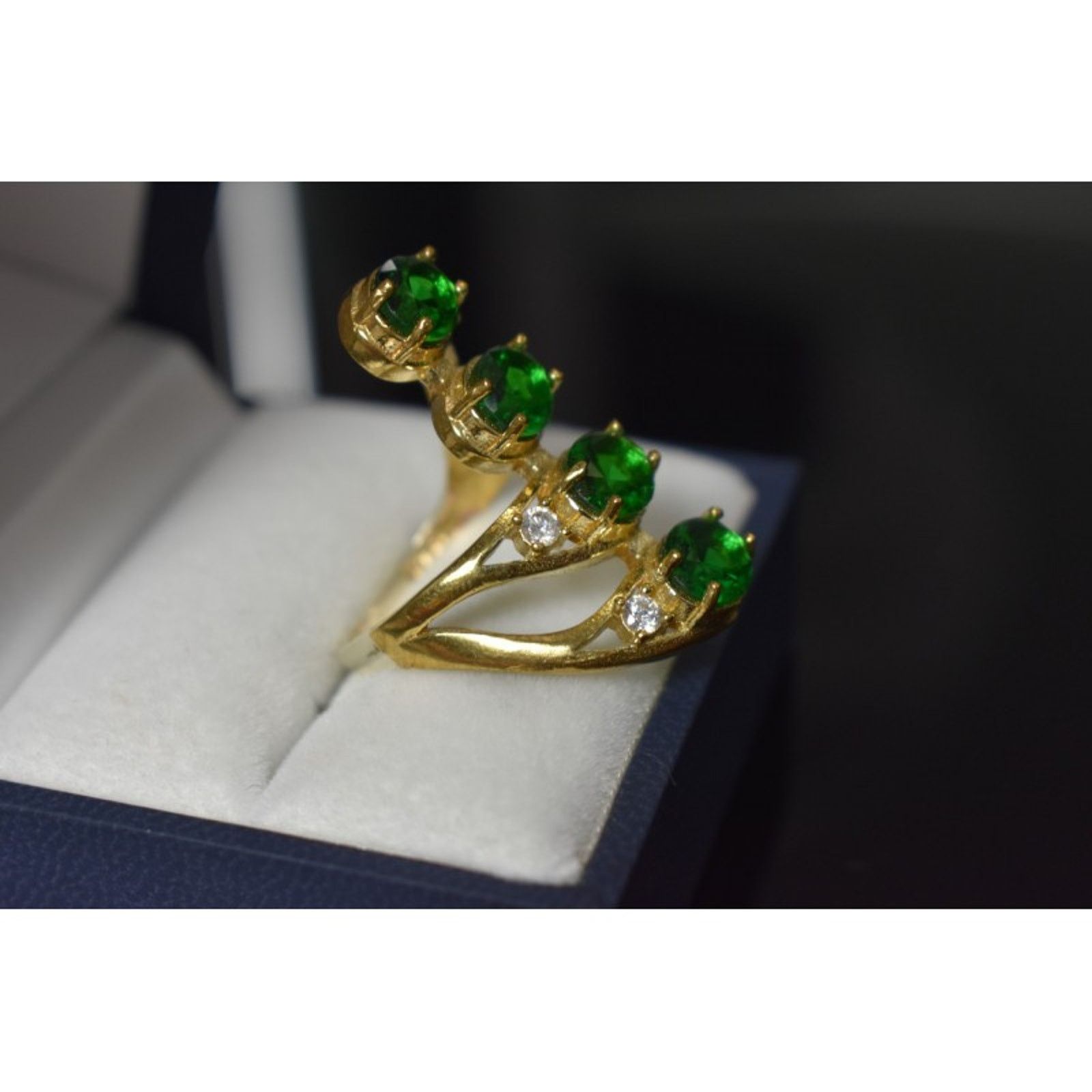 Jewelry 925 STERLING SILVER GOLD PLATED ALPANITE & CZ RING SIZE 7 Size ONE SIZE - 4 Thumbnail