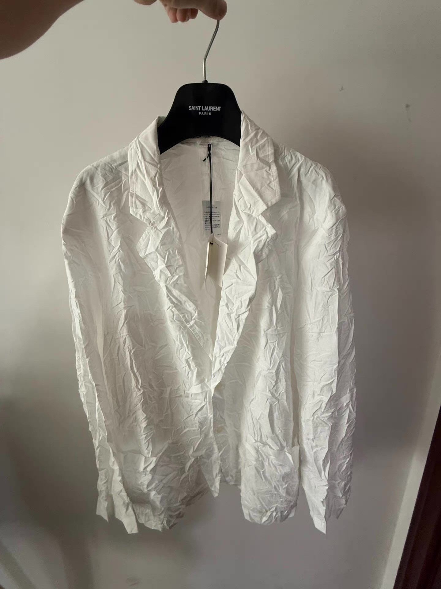 Auralee Auralee Men's Lightweight Crinkled White Jacket Ｑ23 Size US XL / EU 56 / 4 - 1 Thumbnail