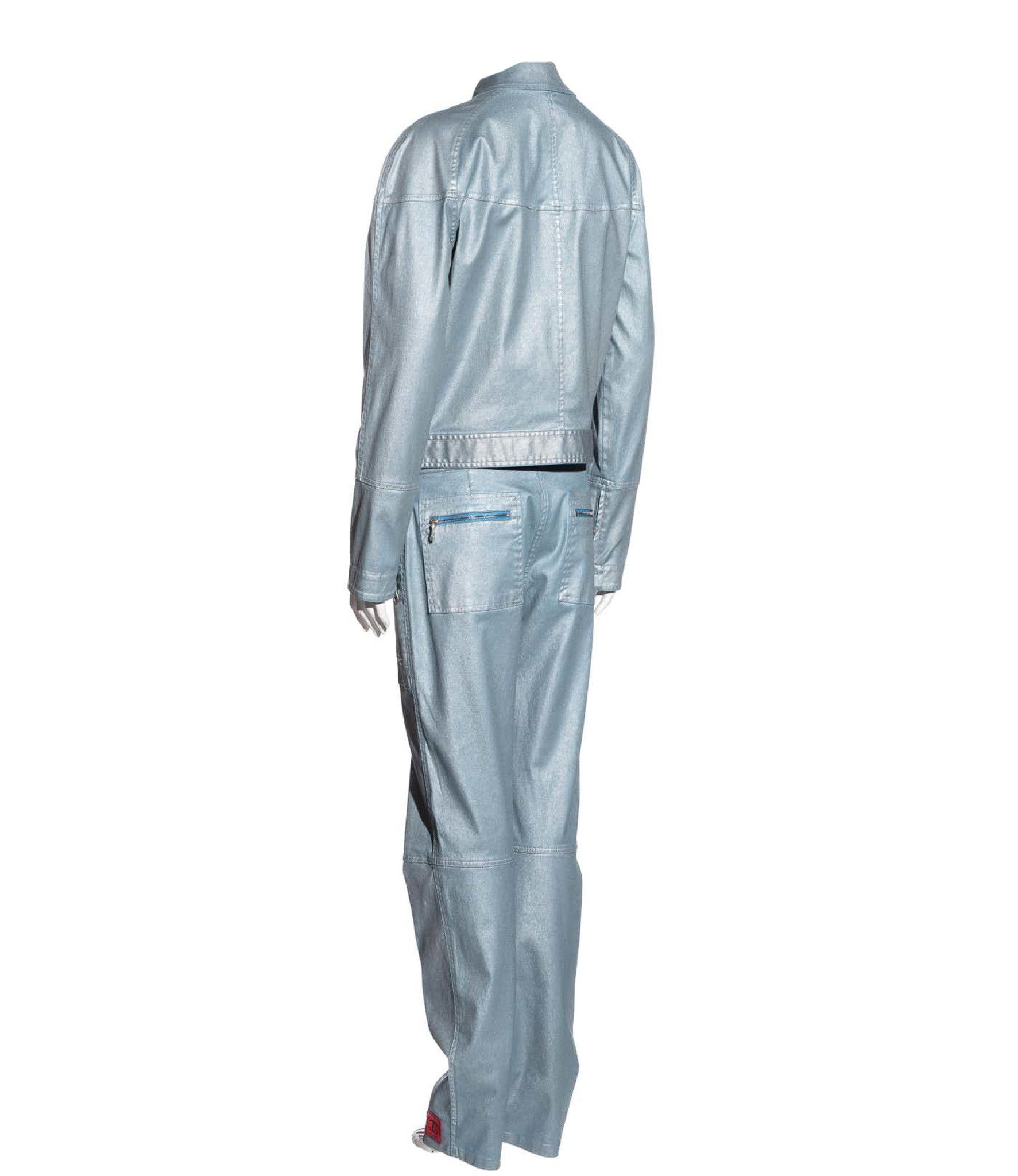 Chanel S/S 2002 CHANEL SPORT METALLIC COTTON SUIT BY KARL LAGERFELD Size S / US 4 / IT 40 - 2 Thumbnail