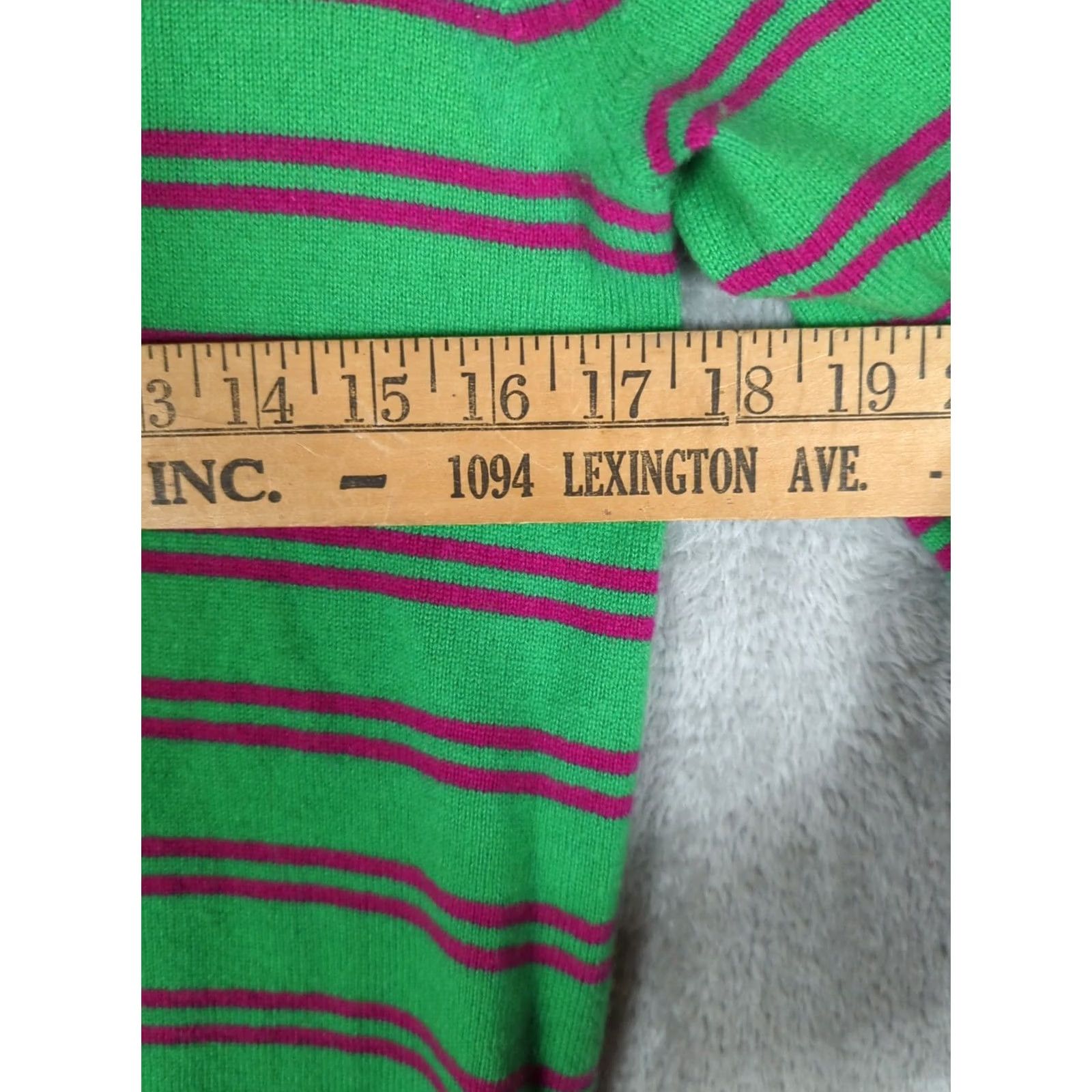 J.Crew J.CREW Italian Cashmere sweater M Multicolor Striped 3/4 Sleeve Round Neck Women Pullover, Casual, Regular Fit Size M / US 6-8 / IT 42-44 - 6 Thumbnail