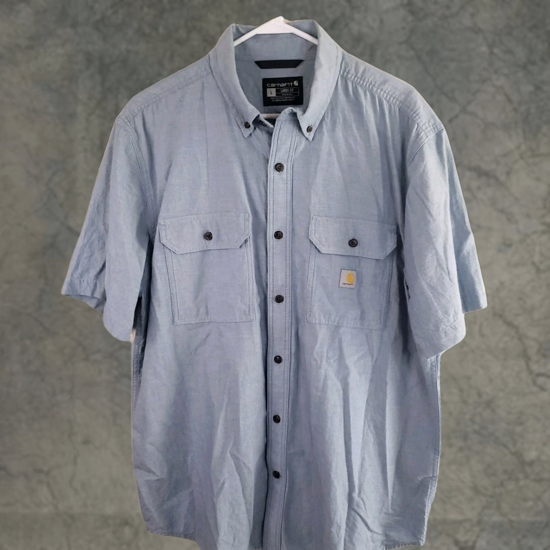 Carhartt VINTAGE Carhartt Denim Button Down Short Sleeve Relaxed Fit Mens L Loose Fit Work Shirt Size US L / EU 52-54 / 3 - 1 Thumbnail