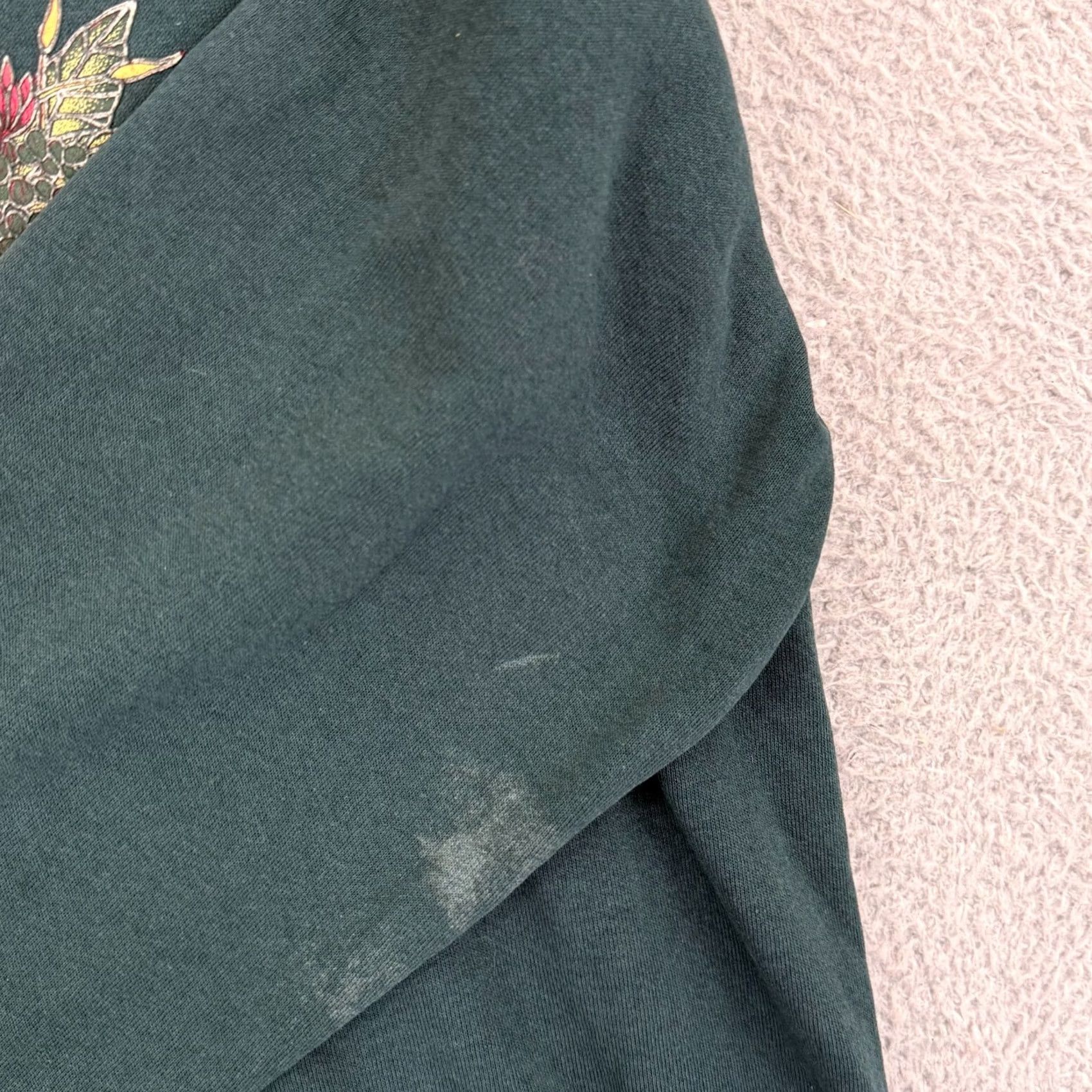 Vintage VINTAGE Morning Sun Sweatshirt Women XL Green Floral 90s Zip Casual Granny Knit Size XL / US 12-14 / IT 48-50 - 7 Thumbnail
