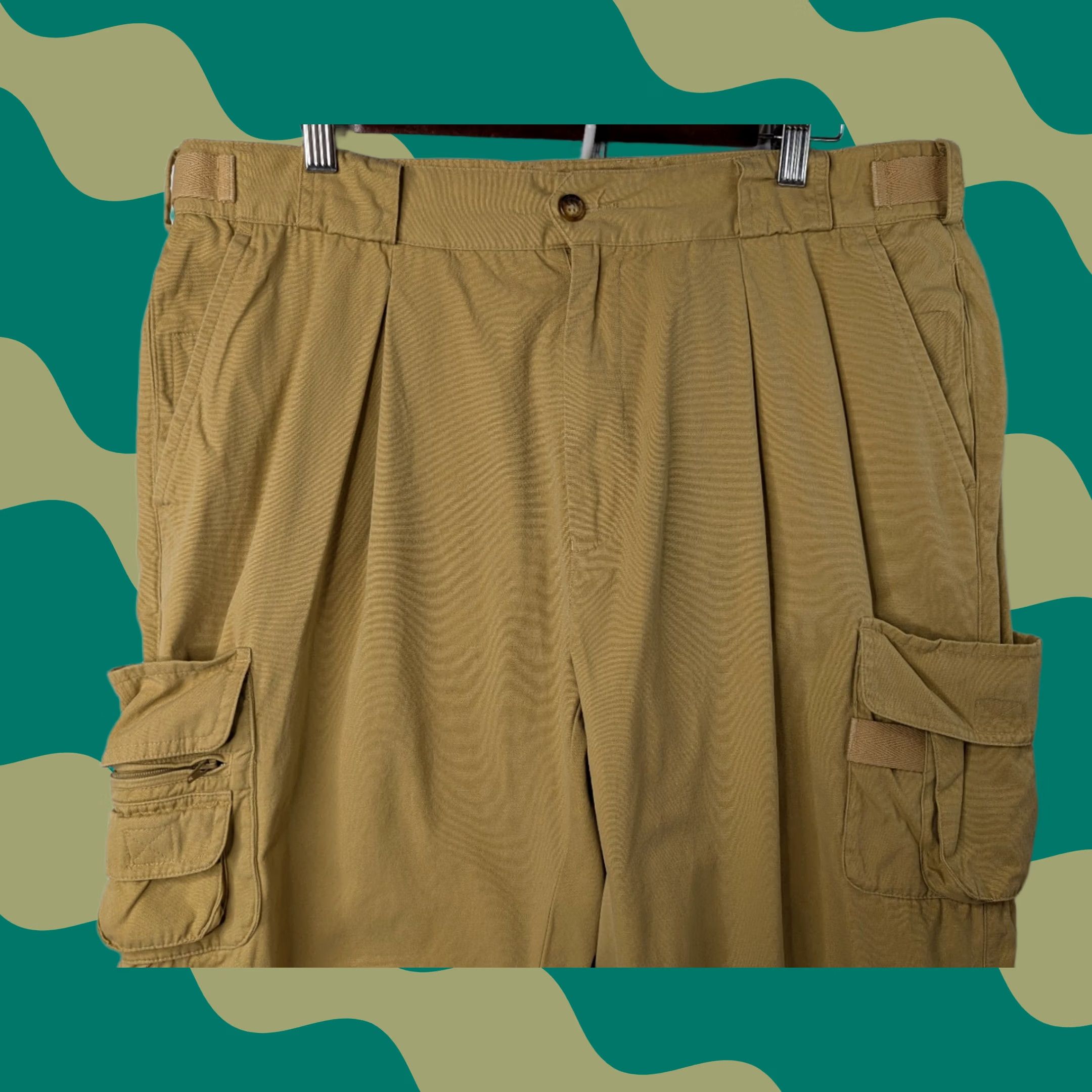 Orvis Orvis Cargo Pants Men's 38 Khaki Unhemmed Adjustable Waist Canvas Cotton Pocket Size US 38 / EU 54 - 1 Thumbnail