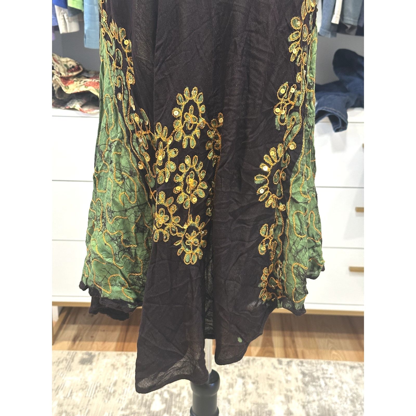 Sunflower Sunflower Sleevelss Tunic Dress Black Yellow OS Semi Sheer Size ONE SIZE - 3 Thumbnail