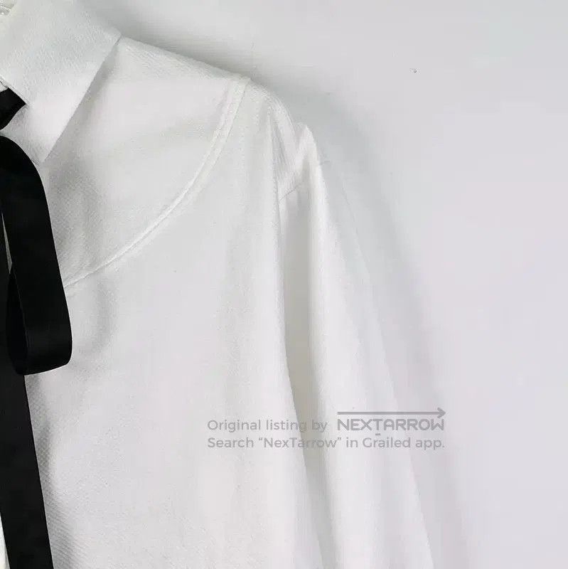 Chanel Chanel White Cotton Women's Shirt with Ribbon Tie . Size S / US 4 / IT 40 - 3 Thumbnail