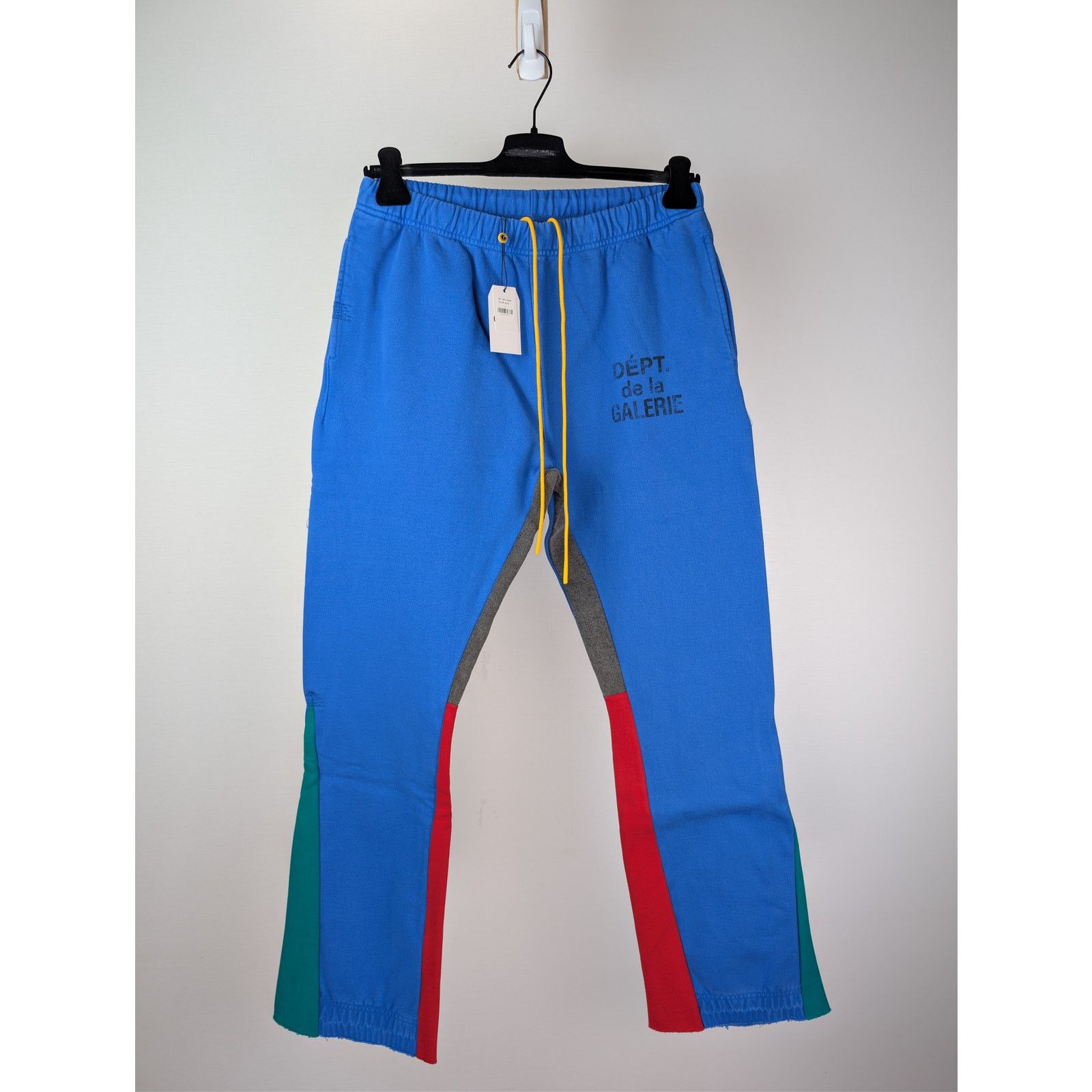 Gallery Dept. o1rshd1 Flared Denim-Panelled Logo-Print Sweatpants in Blue Size US 34 / EU 50 - 1 Thumbnail
