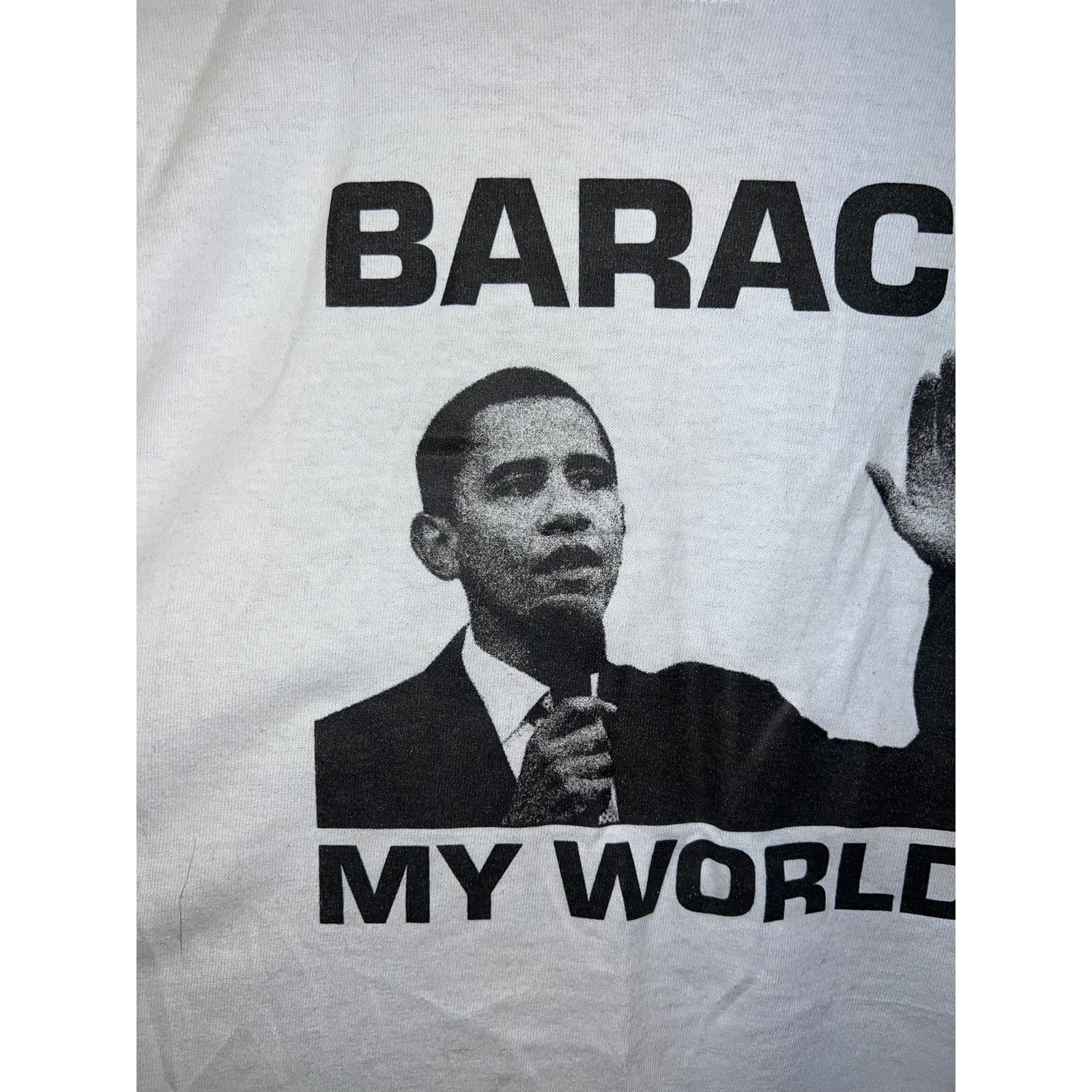 Gildan Y2K Barack My World Obama President White Shirt Tee 2XL XXL Size US XXL / EU 58 / 5 - 3 Thumbnail