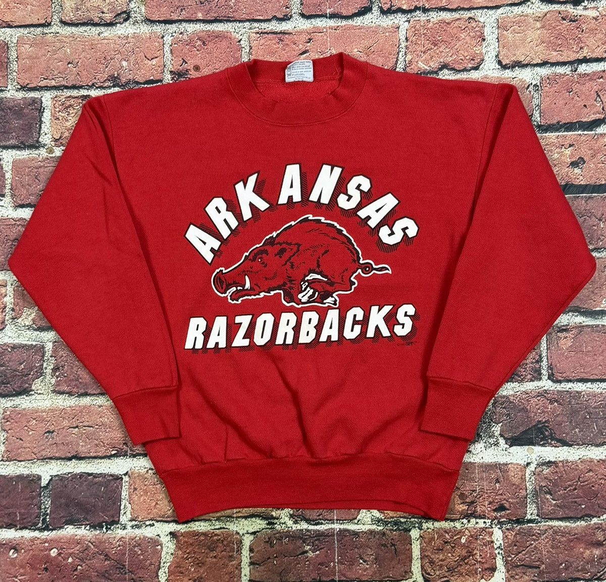 NCAA Vintage Arkansas Razorbacks Sweatshirt 1989 University 80s Size US L / EU 52-54 / 3 - 1 Thumbnail