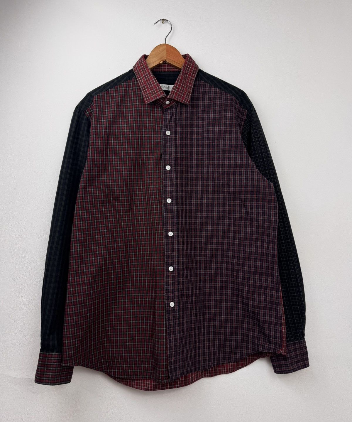 Salvatore Piccolo Salvatore Piccolo Men Cotton Shirt Checkered Red/Dark Green Size US L / EU 52-54 / 3 - 1 Thumbnail