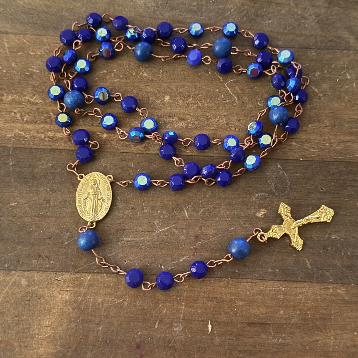Vintage Vintage iridescent blue crystal rosary Size ONE SIZE - 2 Thumbnail