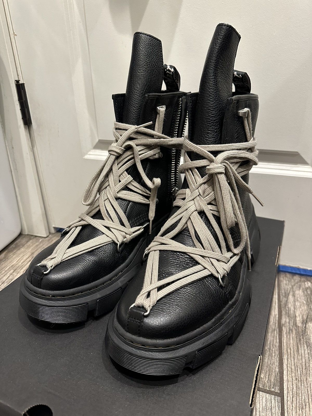image of 1460 Dmxl Megalace Rick Owens Dr Martens Boot Penta in Black, Men's (Size 13)