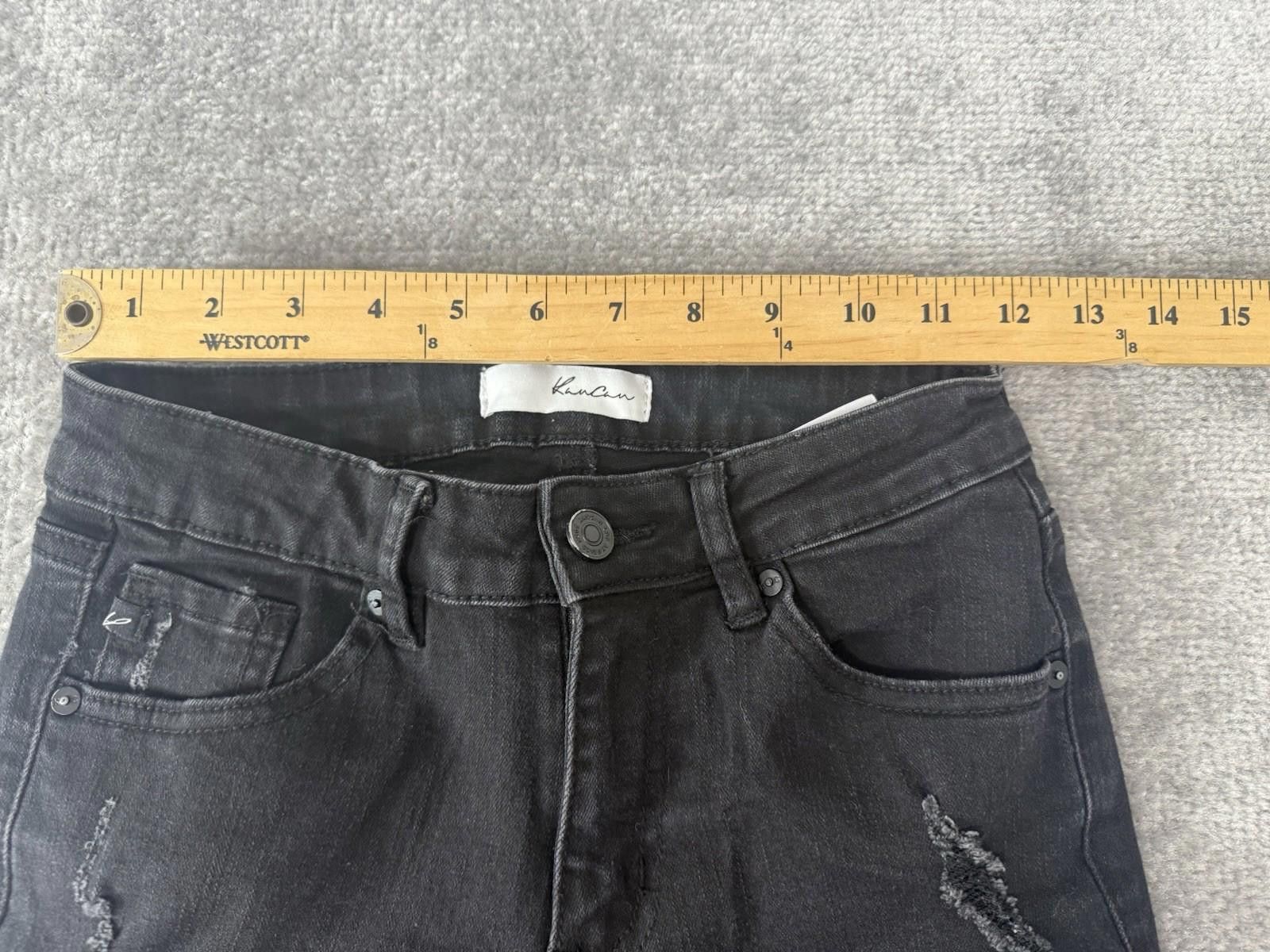 Kancan USA KANCAN Sz 1/24 Women’s Black MidRise Skinny Jeans Distressed Size 24" / US 00 / IT 34 - 5 Thumbnail