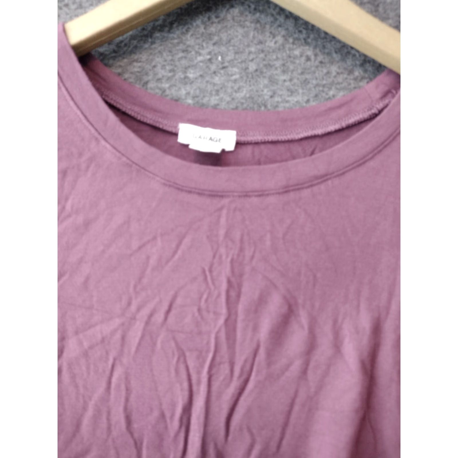 Garage Garage Blouse Shirt Women M Pink/Purple Short Sleeve Scoop Neck Tie - Classic Casual Size M / US 6-8 / IT 42-44 - 3 Thumbnail