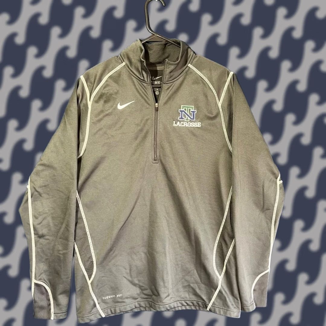 Nike Nike Therma Fit Gray New Trier Lacrosse Quarter Zip Pullover Sweater Men Size M Size US M / EU 48-50 / 2 - 1 Thumbnail