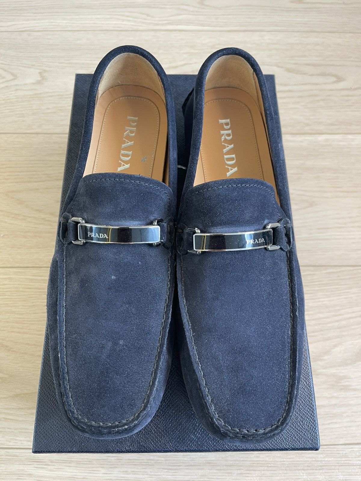 Prada Prada Blue Suede Loafers Size US 9 / EU 42 - 2 Thumbnail