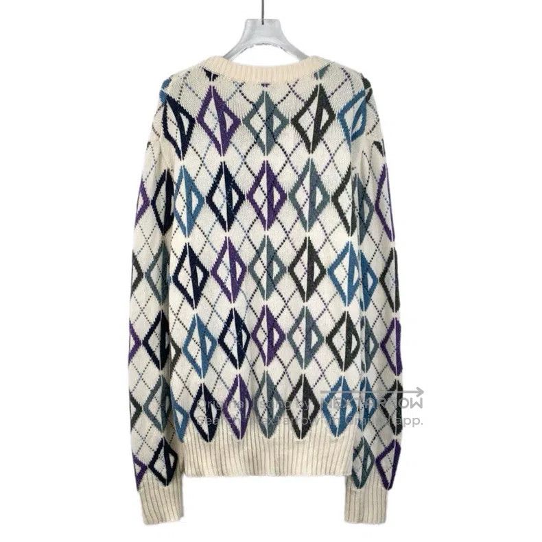 Dior Dior Colour-matched diamond wool round-neck long-sleeved k Size US M / EU 48-50 / 2 - 2 Thumbnail