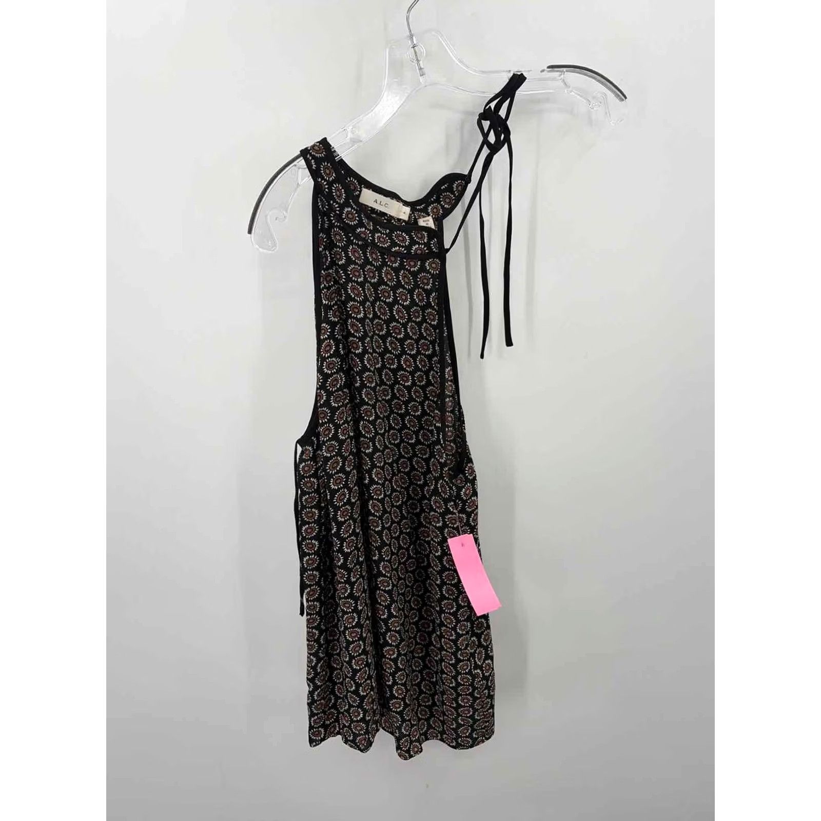 Vintage ALC Black Printed Tank Top 4 Size S / US 4 / IT 40 - 2 Thumbnail