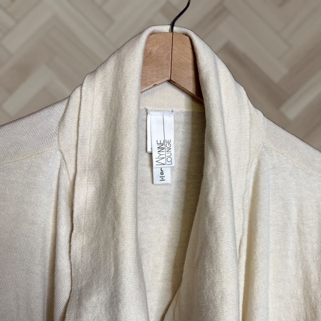 Vintage Marla Wynn Lounge Cardigan Womens Beige Cotton Large Regular Size L Sweater Size L / US 10 / IT 46 - 1 Thumbnail