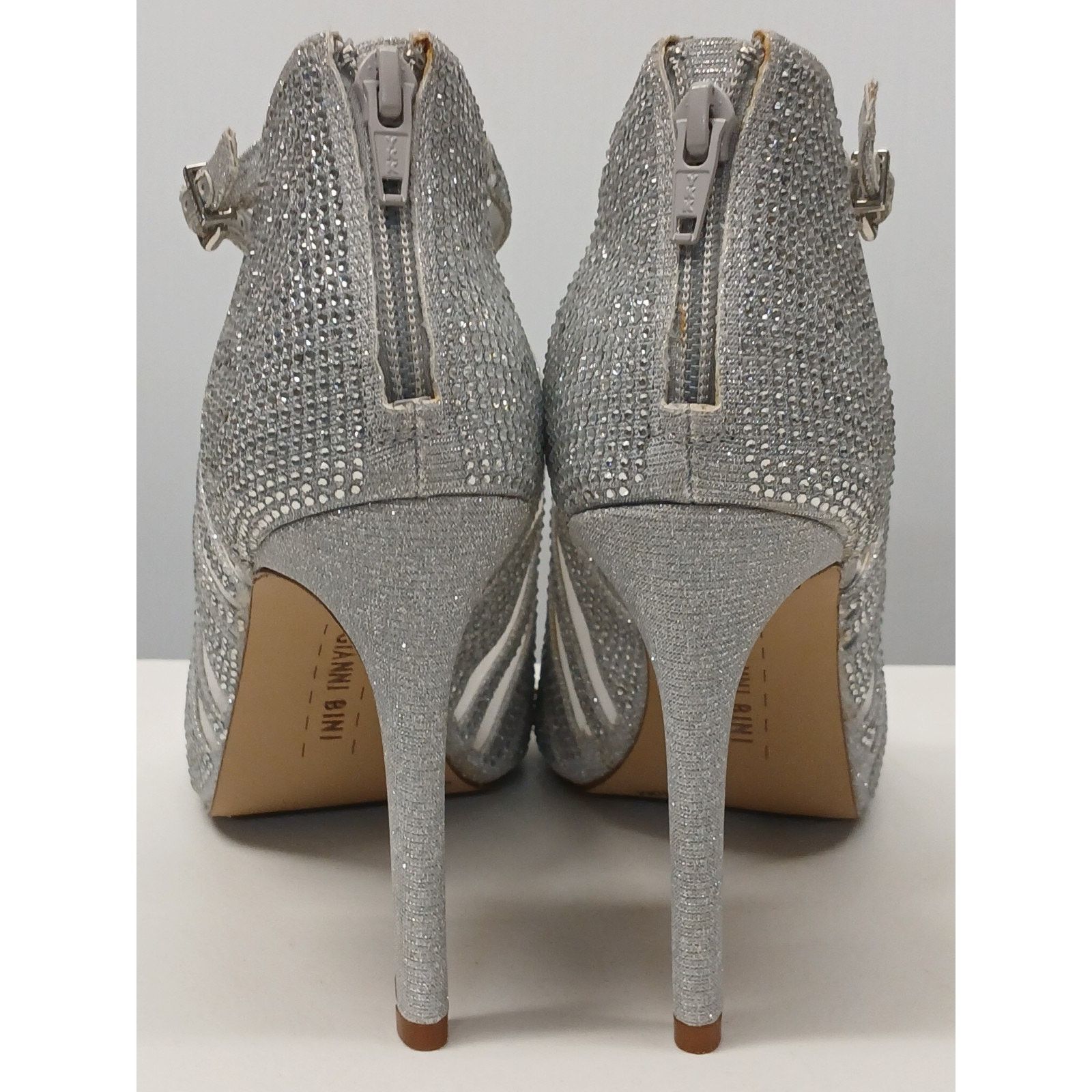 Other Gianni Bini (10M) Silver Rhinestone Stiletto High Heels Size US 10 / IT 40 - 8 Thumbnail