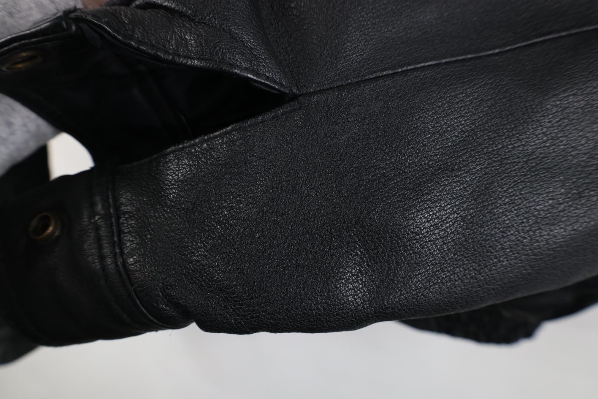 Vintage Vintage 90s Streetwear Lined Leather Flight Bomber Jacket Size L / US 10 / IT 46 - 9 Thumbnail